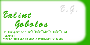 balint gobolos business card